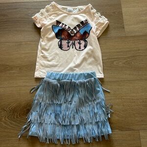 Sparkle in Pink Shirt and Skirt Set